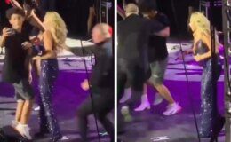 Konserde panik! Hadise ile fotoğraf çektirmek isteyen hayranı sahneye koştu