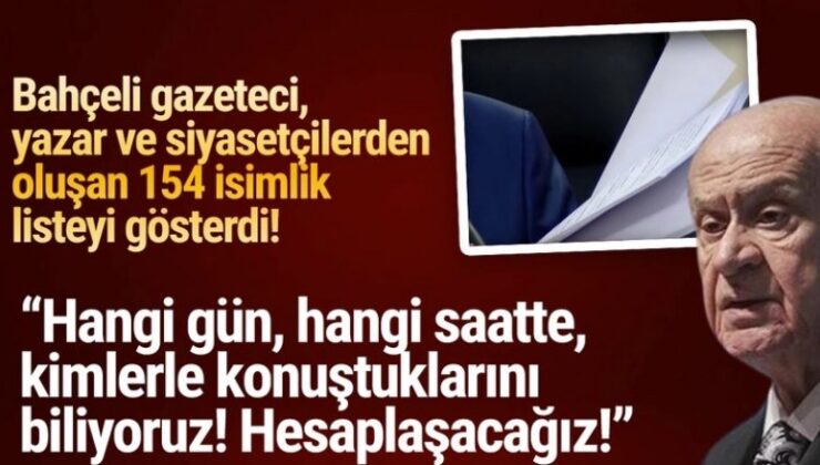 Bahçeli Özel’i hedef aldı, 154 isimlik listeyi açıkladı: ”Gün gelecek hesaplaşacağız”