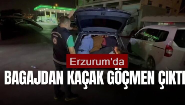 Erzurum’da Otomobilin bagajından göçmen çıktı