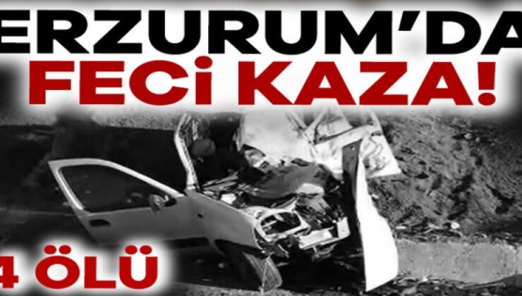 Erzurum’da feci kaza! Ambulans ve hafif ticari araç kafa kafaya çarpıştı: 4 ölü, 1 yaralı