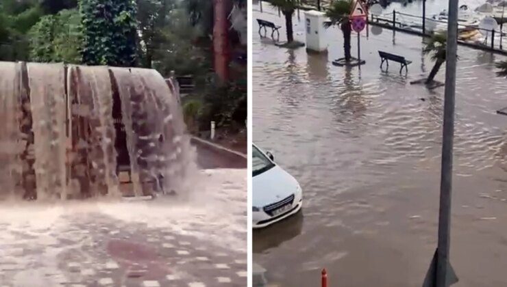 Bursa’da yollar dereye, merdivenler şelaleye döndü