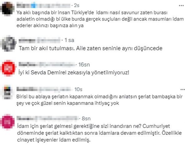 Sevda Demirel, Narin'in ölümü sonrası şeriat çağrısı yaptı! Tepkiler çığ gibi