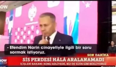 İçişleri Bakanı Ali Yerlikaya Narin sorusuna ‘sus’ işareti yaparak yanıt verdi!