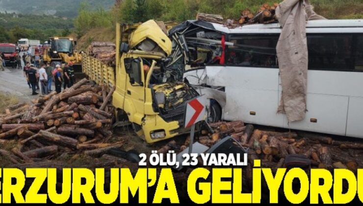 Otobüs ile TIR çarpıştı 2 ölü 23 yaralı