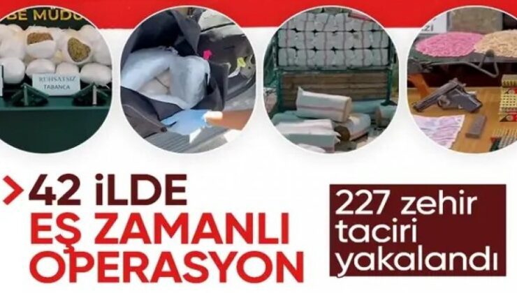 Zehir tacirlerine 42 ilde operasyon: 227 gözaltı