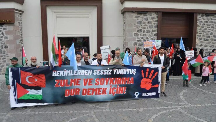 Erzurum’da Hekimlerden Gazze İçin 45 Haftalık Sessiz Yürüyüş