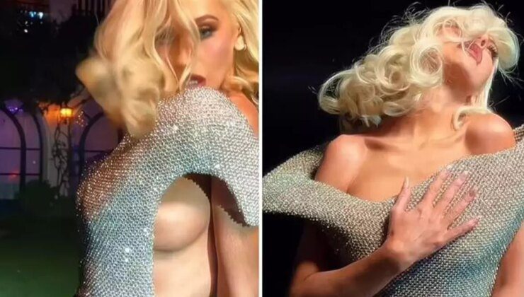 Pop yıldızı Christina Aguilera, Marilyn Monroe taklidi yaparken fena frikik verdi