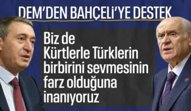 DEM Parti’den Devlet Bahçeli’ye ‘Türk ile Kürtlerin birbirini sevmesi farzdır’ yanıtı