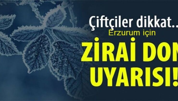 Dikkat! Erzurum için don uyarısı!