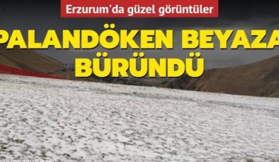 Palandöken zirvesi beyaza büründü: Havalar soğudu