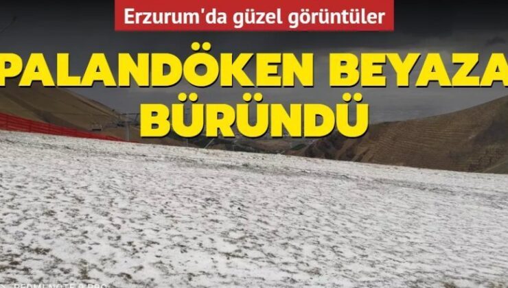 Palandöken zirvesi beyaza büründü: Havalar soğudu