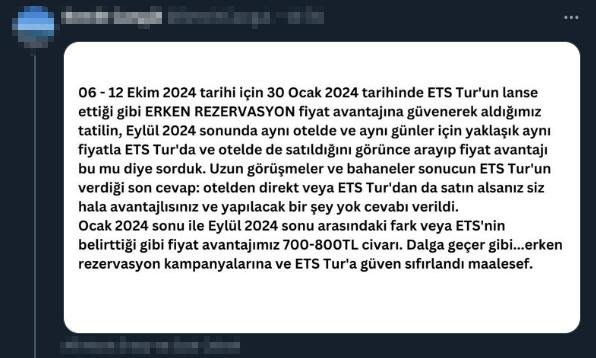 Ünlü tur şirketinin erken rezervasyon kandırmacası