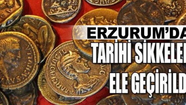 Erzurum’da Bizans dönemine ait sikkeler ele geçirildi