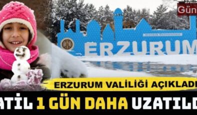 Erzurum’da kar tatili 1 gün daha uzatıldı