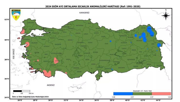 Ekim Ayında Türkiye Genelinde Sıcaklık Değişimleri