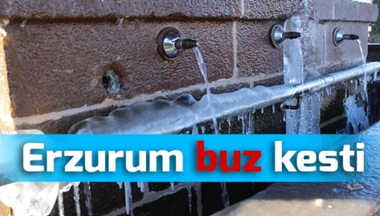 Erzurum’da dondurucu soğuklar etkisini sürdürüyor