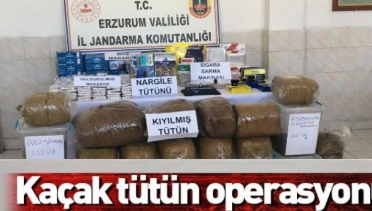 Erzurum’da kaçak tütün operasyonu