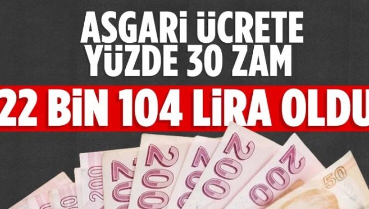 Yeni asgari ücret açıklandı: 22 bin 104 lira