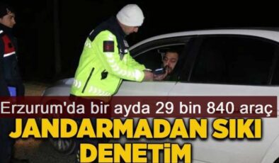 Erzurum'da Jandarmadan sürücülere yakın takip